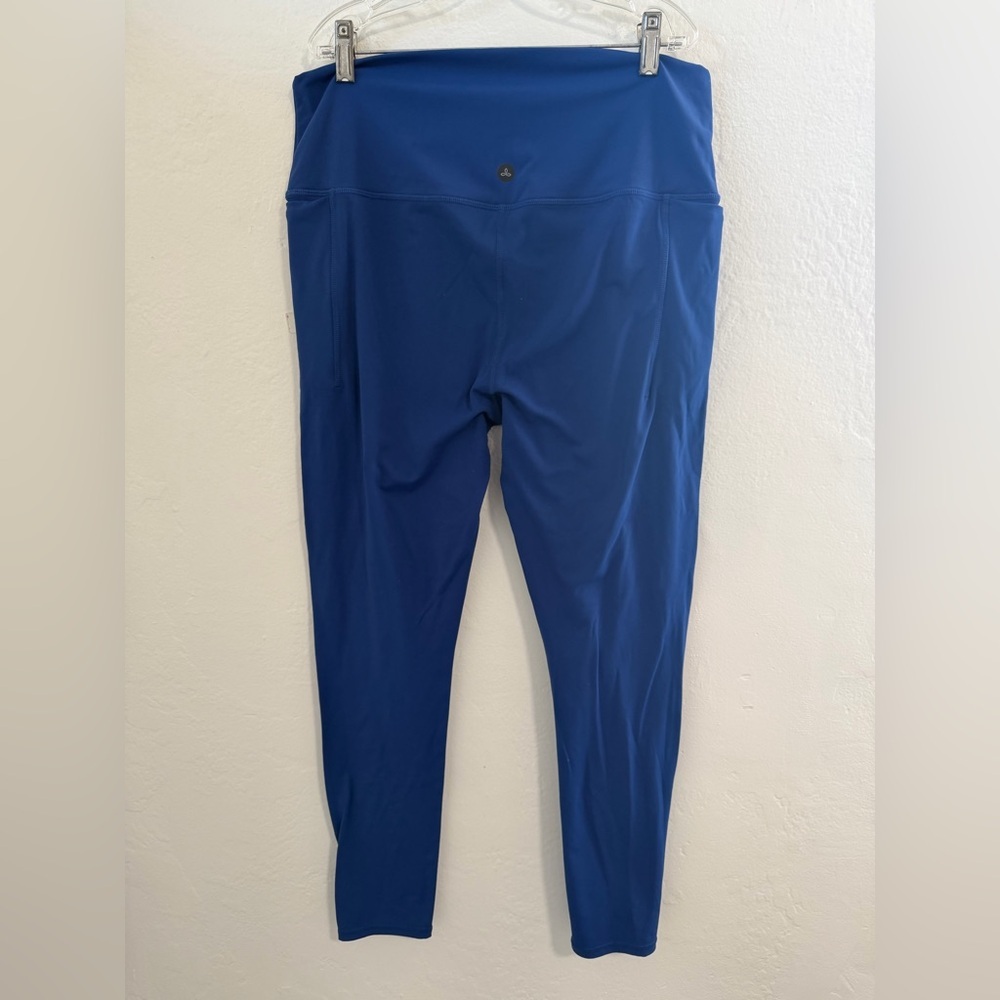 prAna 7/8 Legging XL Cobalt Blue Ribbed Pockets - Picture 2 of 8